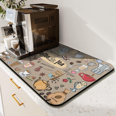 Super Absorbent Anti-Slip Silicone Dish Drying Mats for Kitchen Counter - Draini