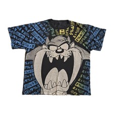   Vintage 1993 Taz Tasmanian Devil T-Shirt All Over Print Warner Bros 90s XL Rare