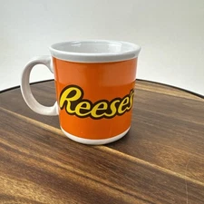 Reese's Peanut Butter Cup Coffee Mug -Orange White Yellow No Cracks No Chips