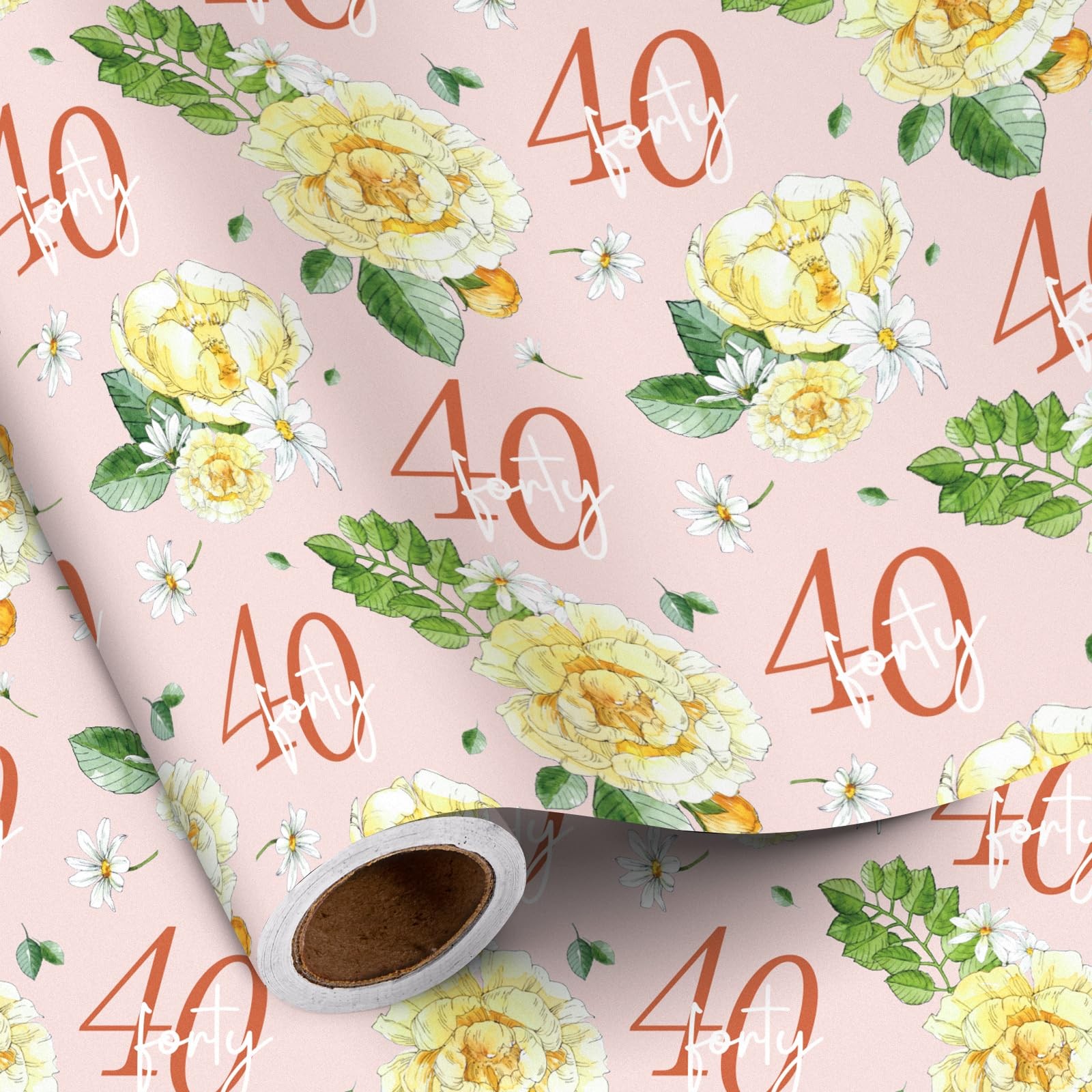 Mini Roll 17 Inch X 16.4 Feet Floral Pink Design