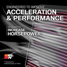 K N Engine Air Filter: Increase Power Acceleration, Washable, Premium, Replace