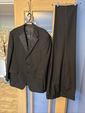 M S Tailoring Dinner Suit Tuxedo Dinner JKT 44M TRS 38/31 Black Single Breasted