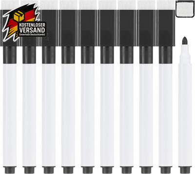 Magnetische Whiteboard-Marker Set für Schule Büro Zuhause 10 Stück schwarz