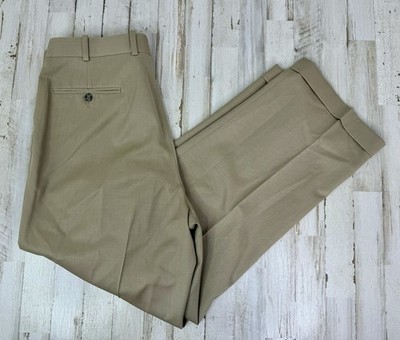 Pendleton Tan Wool Pleated Cuffed Trousers Mens Sz 36 (36x28.5)