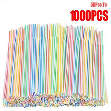 50-1000Pcs Multicolor Drinking Straws Rietjes Milk Tea Bar Party Wedding