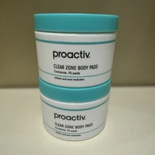 2 Proactiv CLEAR ZONE BODY  75 Pads Salicylic Acid Acne Medication EXP 04/2026