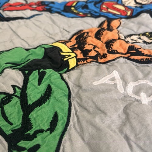 POTTERY BARN KIDS DC Comics Justice League Superheroes 68" x 86" Twin Quilt Gray - Picture 5 of 8
