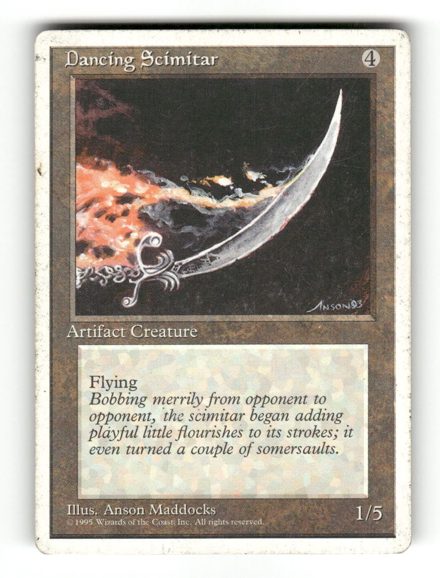 Dancing Scimitar Rare Fourth Edition Magic: The Gathering Near Mint