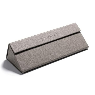 Foldable Glasses Case Folds to Carry Leather and Closes with Magnets Silver