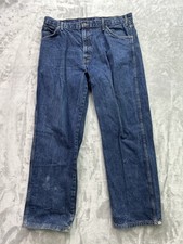 Dickies Jeans Mens 38x32 Blue Classic Straight Leg Denim Heavy Duty Workwear