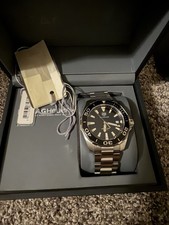 TAG Heuer Aquaracer Men's Diver Watch Black Dial Silver Stainless Steel Date 3