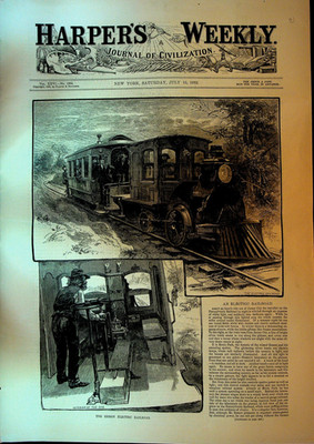 Harper's Weekly July 15 1882 Electric Railroad Charles Reade Anthony Trollope