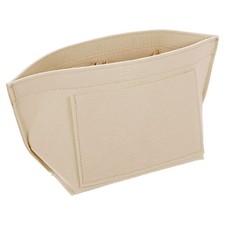 Purse Organizer Insert Felt Organizer Bags with Zipper 8.3"x5.1"x6.3" Beige