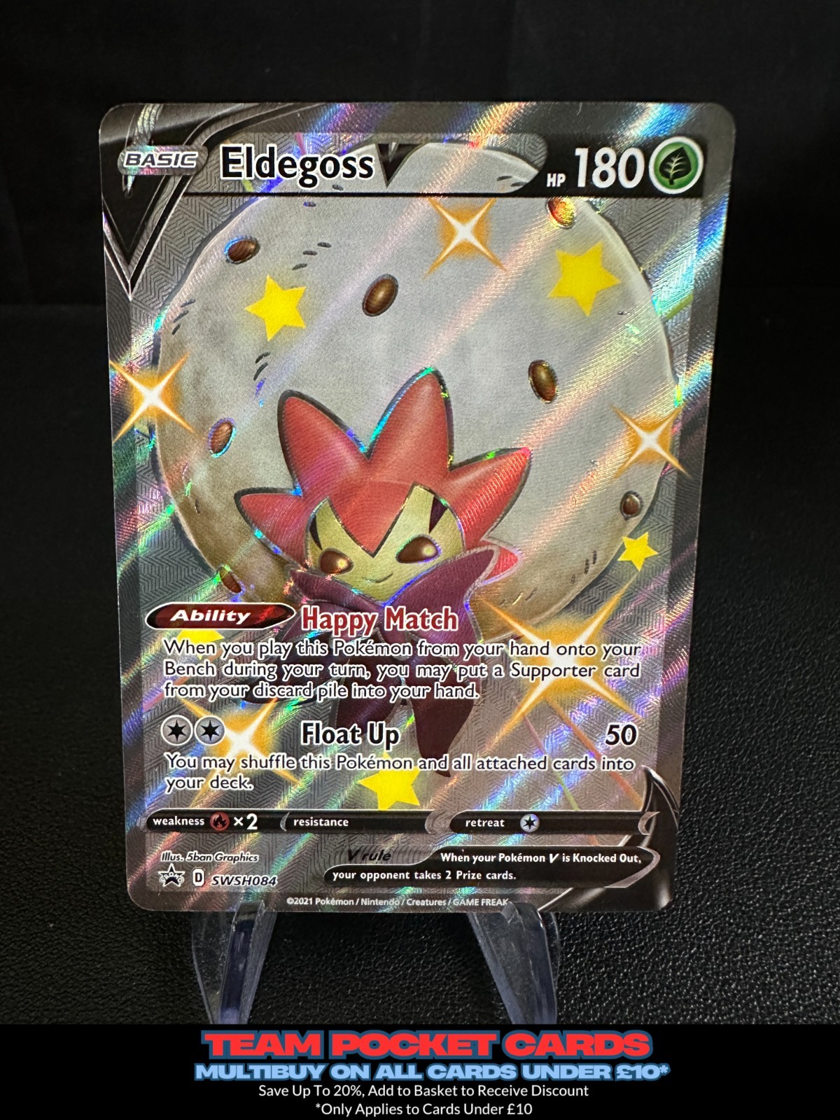 Eldegoss V SWSH084, Black Star Promo, Pokemon, NM