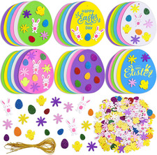 208PCS Easter Foam Stickers DIY Easter Craft Kit Foam Eggs for Kids Classroom, P