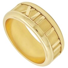Anillo Tiffany & Co. Atlas K18YG Oro Amarillo Banda Ancha EE. UU. Talla 4.5