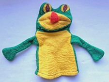 DDR Handpuppe Frosch, alt, ohne Schild, Zustand gut, siehe Bilder