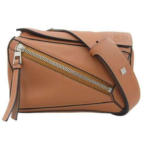 LOEWE Puzzle Bum Bag Mini Body Bag Leather Tan B510EB1 Used  OB2608
