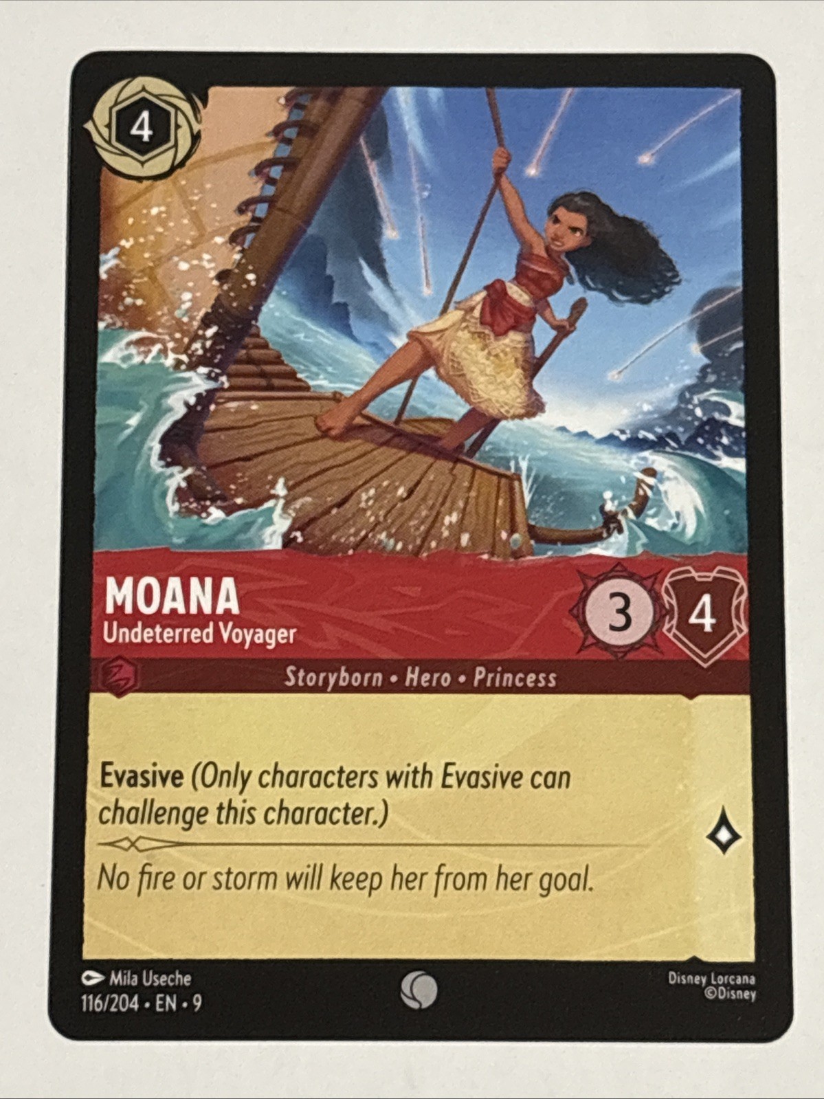 Disney Lorcana Fabled Moana Undeterred Voyager 116/204 NM