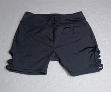 Ebb & Flow Bike Shorts Womens Large Black Athletic Workout Yoga Pockets