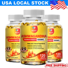 Organic Ashwagandha Capsules - 360 Pills - Anxiety,Stress,Energy,Immune Support