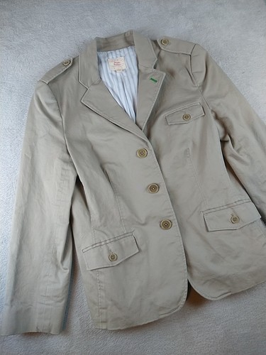 Brooks Brothers Blazer Jacket Women's 12 Tan Khaki Fitted Safari Professional - Picture 2 of 14