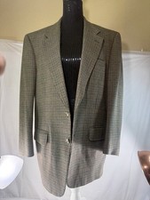 Vintage Burberrys Blazer Houndstooth Tweed Wool Sport Coat 90s Saks