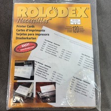 Rolodex Necessities Printer Cards 120 3 x 5" 67625 Made in USA 2001 New Newell