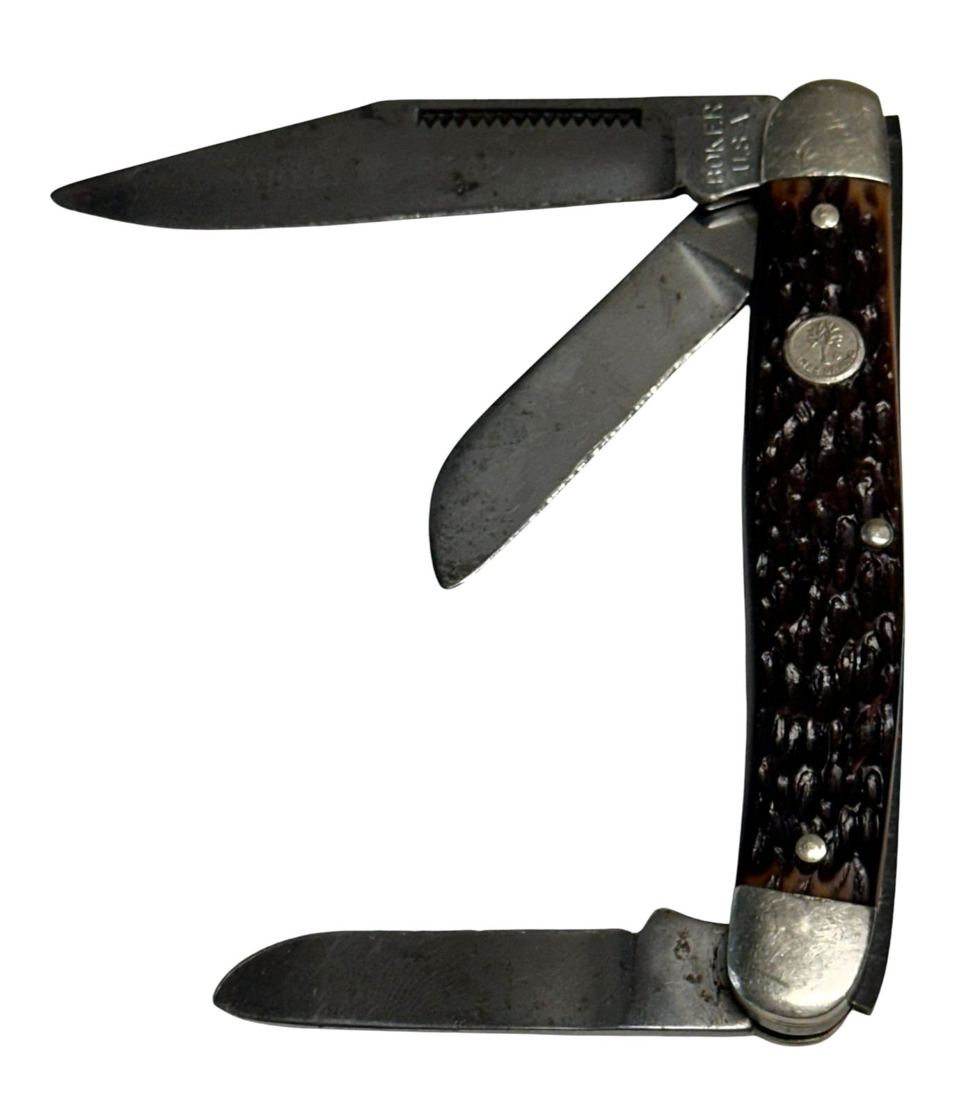 Vintage Boker USA Tree Brand Stockman 3 Blade Pocket knife