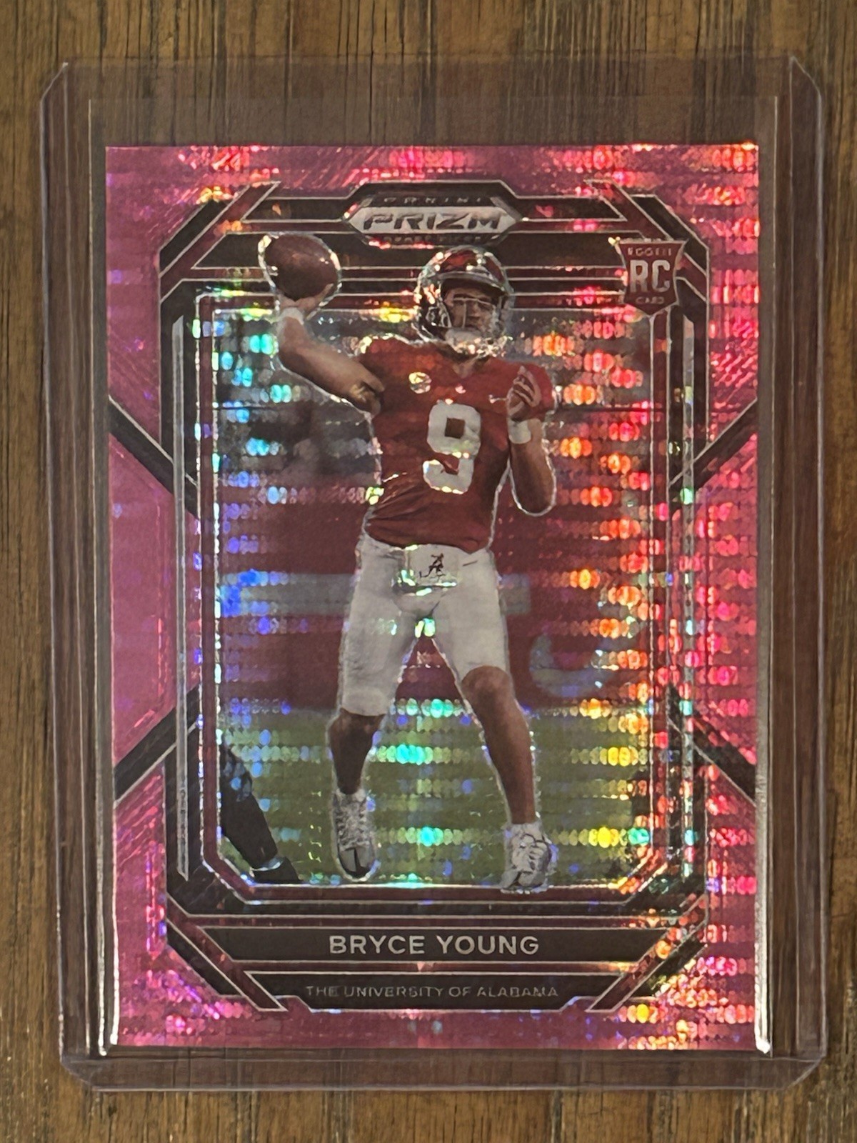 2023 Panini Prizm Draft Picks Bryce Young #101 Neon Pink Pulsar Prizm /15 (RC)
