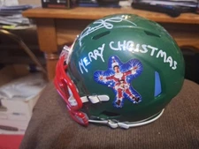 Chevy Chase & Randy Quaid Signed Christmas Vacation Mini Helmet BAS JSA