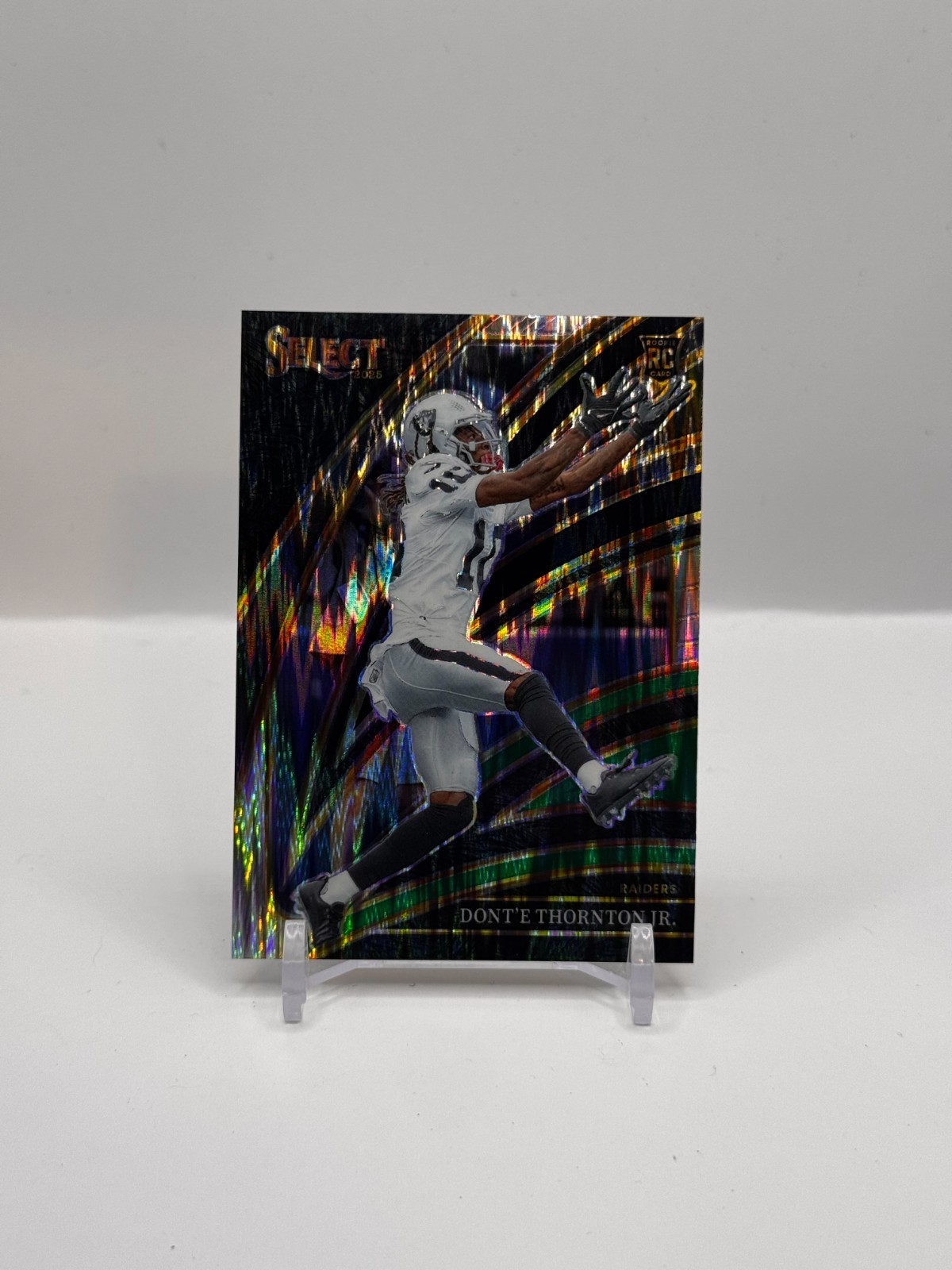 2025 Panini Select Club Dont'e Thornton Jr #206 Black & Green Shock Prizm (RC)
