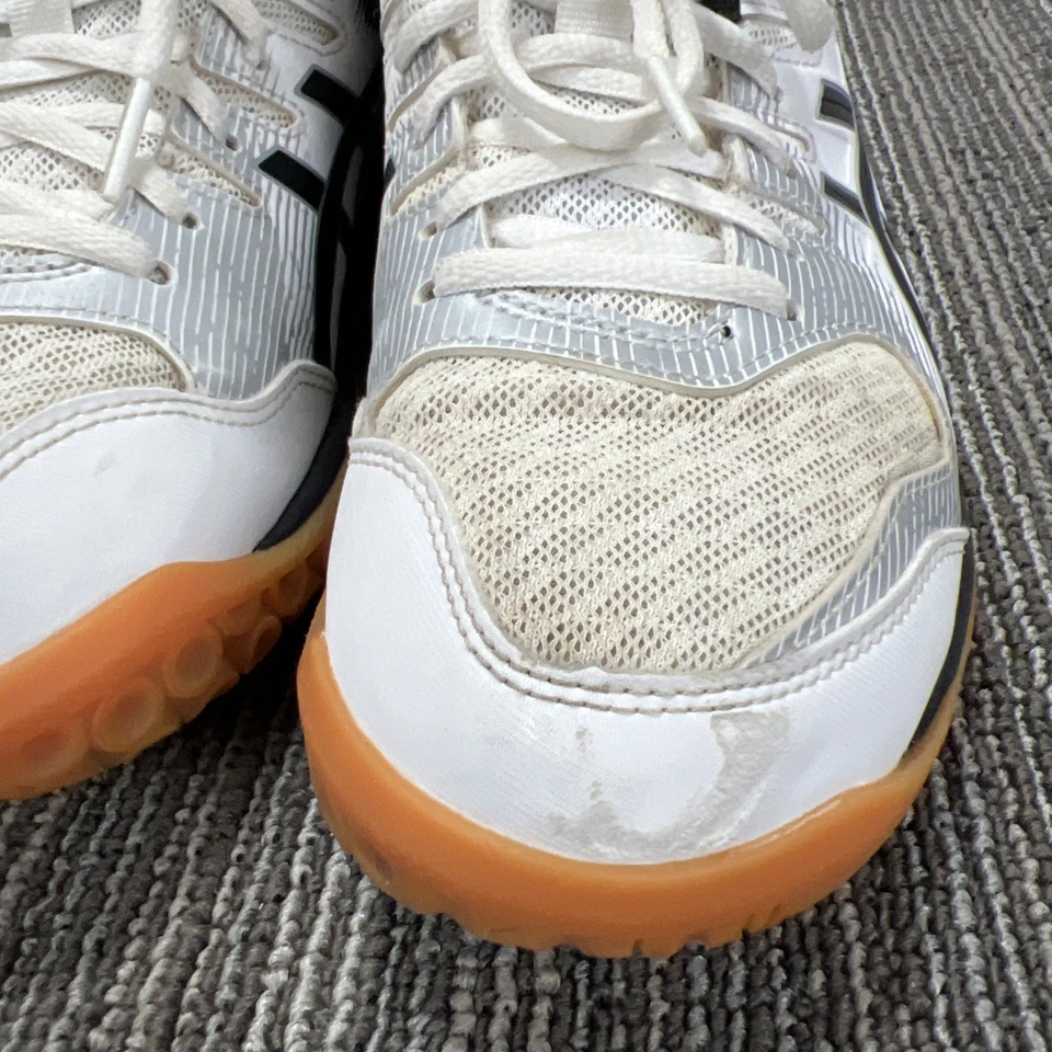 Asics Gel-Rocket 9 Volleyball Shoes Womens 8 White Black Geometric 1072A034 - Image 4 of 4