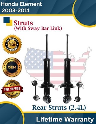 OE Rear Struts With Sway Bar For 2003-2011 Honda Element 2.4L Lifetime Warranty