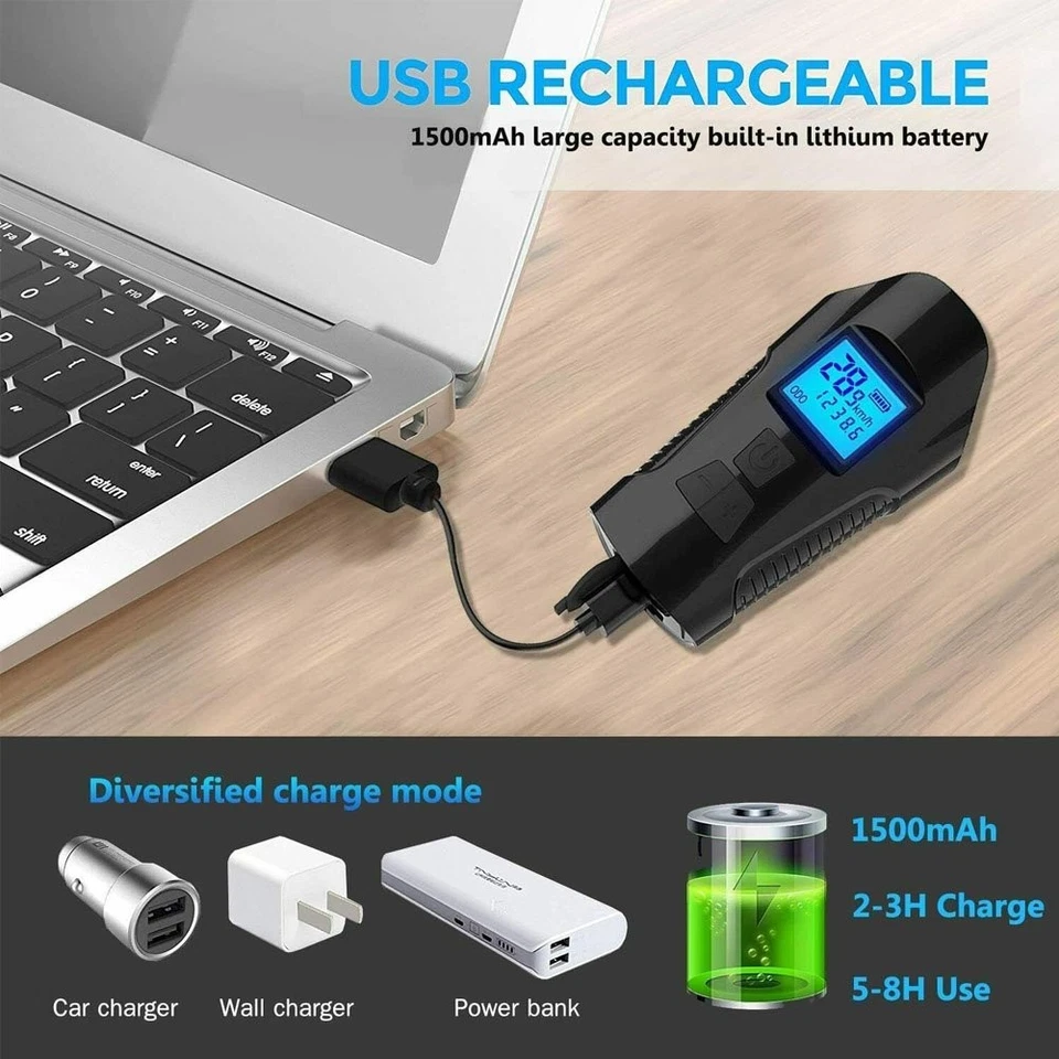 350 Lumen Bicycle Headlight with Speedometer, USB Rechargeable Bike Light Set - Image 2 of 4