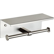 Wall Mounted Stainless Steel Bathroom Shelf Toilet Roll Holder Multi-Use Storage