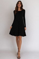 Women's Old Navy Black Stretch Polka Dot Dress Size M New With Tags Comfort