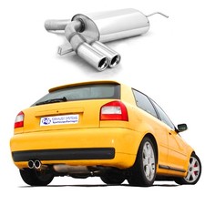 FOX Sportauspuff ESD 2x76mm eingerollt gerade mit Absorber für Audi S3 1.8l T