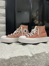 Converse All Star High Top Sneakers Lace Up Women s Size 8 Metallic Shimmer