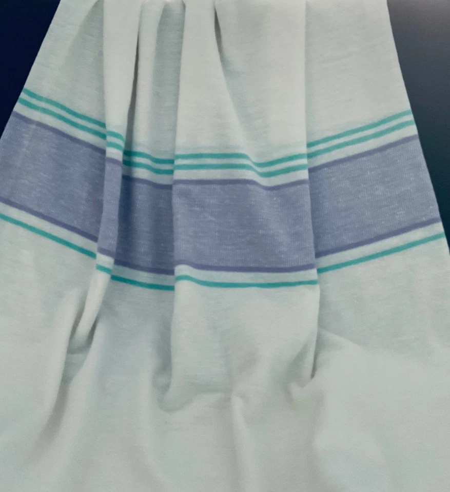 Vintage Woven Slub Knit Fabric: 56" x 29" White with Lavender Stripe - image 4 of 4