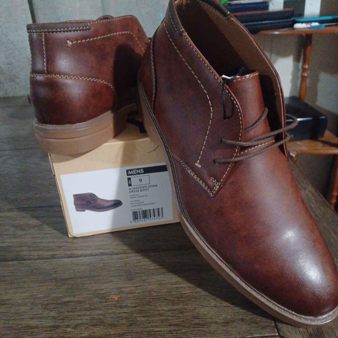 New M Madden Adam Dress Boot NYC Cognac Men display picture 2