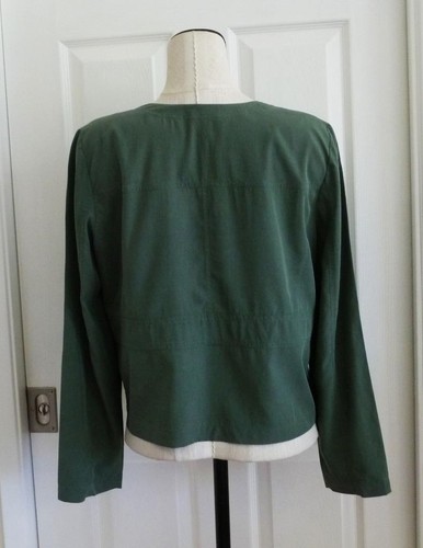 $356 2 piezas EILEEN FISHER Tencel Forest LtWt Topper Chaqueta y Correa de Espagueti Cami M - Imagen 10 de 18