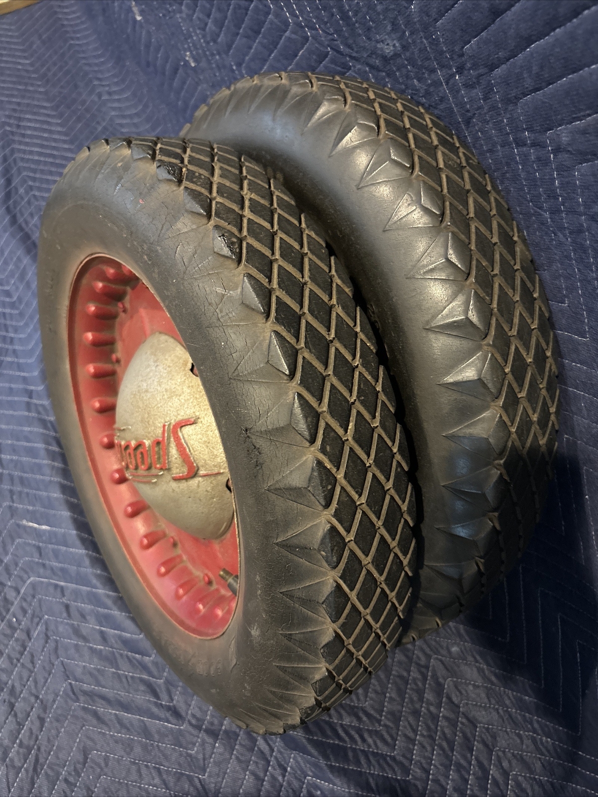 2 Rare Antique Vintage Speedway Car Wheel Cast Iron Hubcap Goodyear