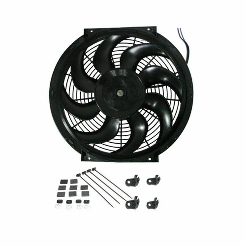 16 inch Radiator Fan Curved Blade Thermo Electric Cooling Fan + Mounting Kit eBay
