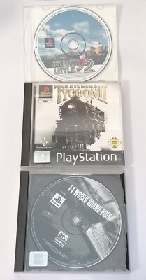 3x PS1 Sony Spiele Railroad Tycoon 2 Stuart Little 2, F1 World Grand Prix #4970