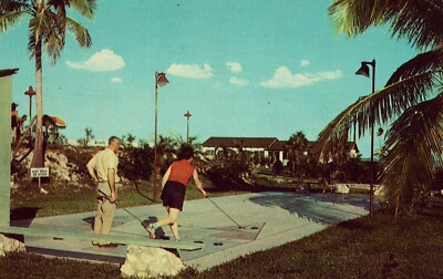 Shuffleboard - Greyhound Post House - Greyhound Key, Florida Vintage Postcard