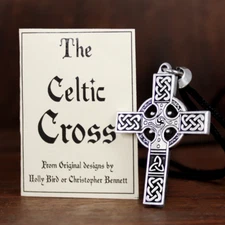 Celtic Cross Necklace Pewter Knotwork Pendant Jewelry Knot Christian Catholic
