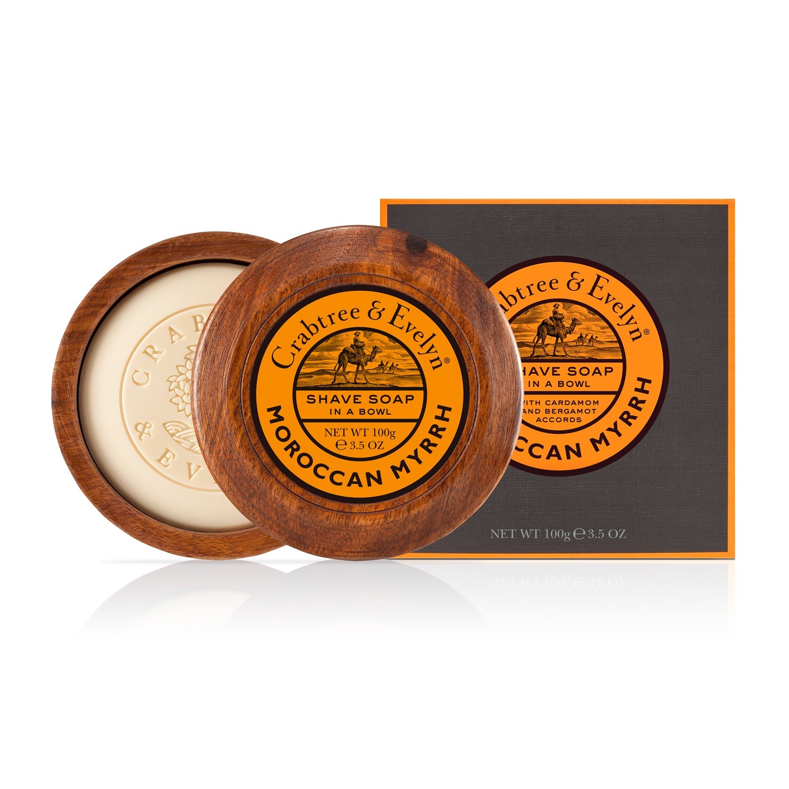 Crabtree & Evelyn Moroccan Myrrh Shave Soap With Bergamot In A Bowl 3.5