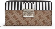 NWT GUESS Martine Clutch Wristlet Wallet Organizer Purse 4G logo print brown