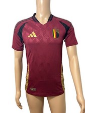 Adidas Royal Belgian Soccer Jersey S Slim Fit Burgundy Black Gold Short Sleeve